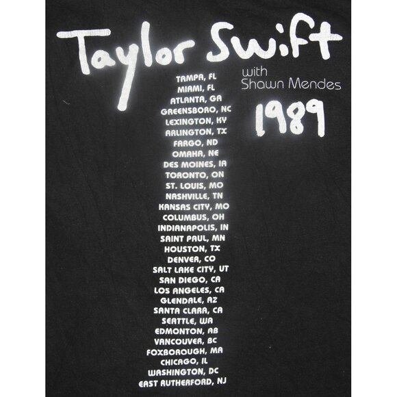 Taylor Swift w/ Shawn Mendes 1989 Concert Tour Black T-Shirt Adult Small - Picture 6 of 7